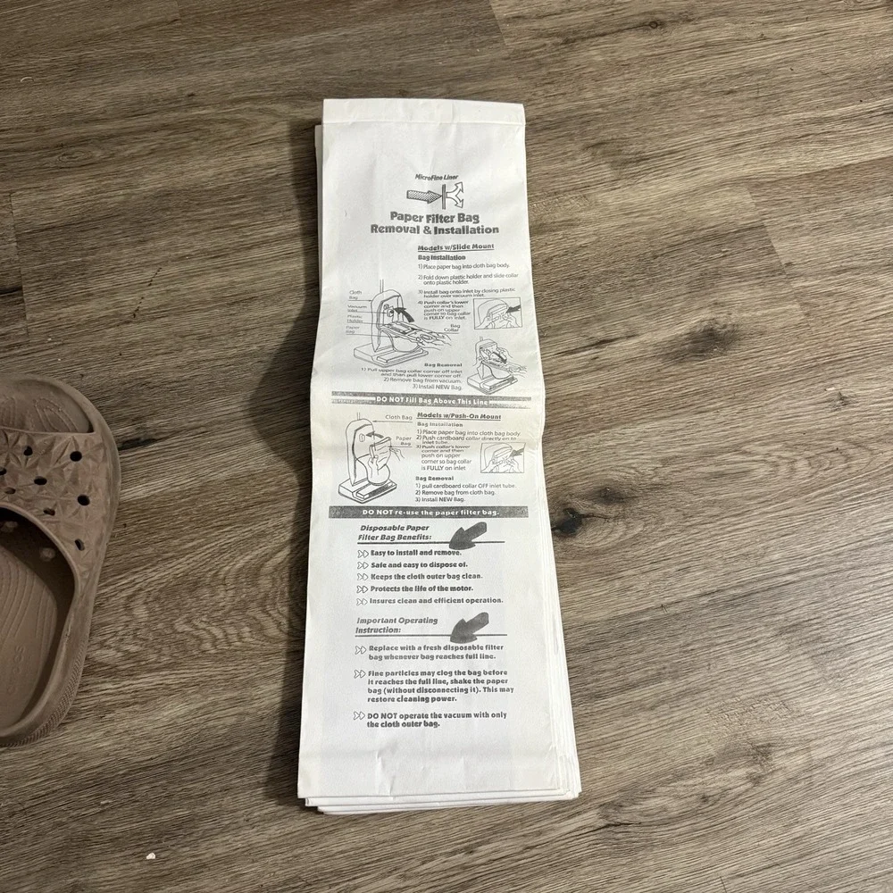 6 Pack MicroFine Liner Paper Vacuum Bags Replacement Disposable Filter‎ Bags